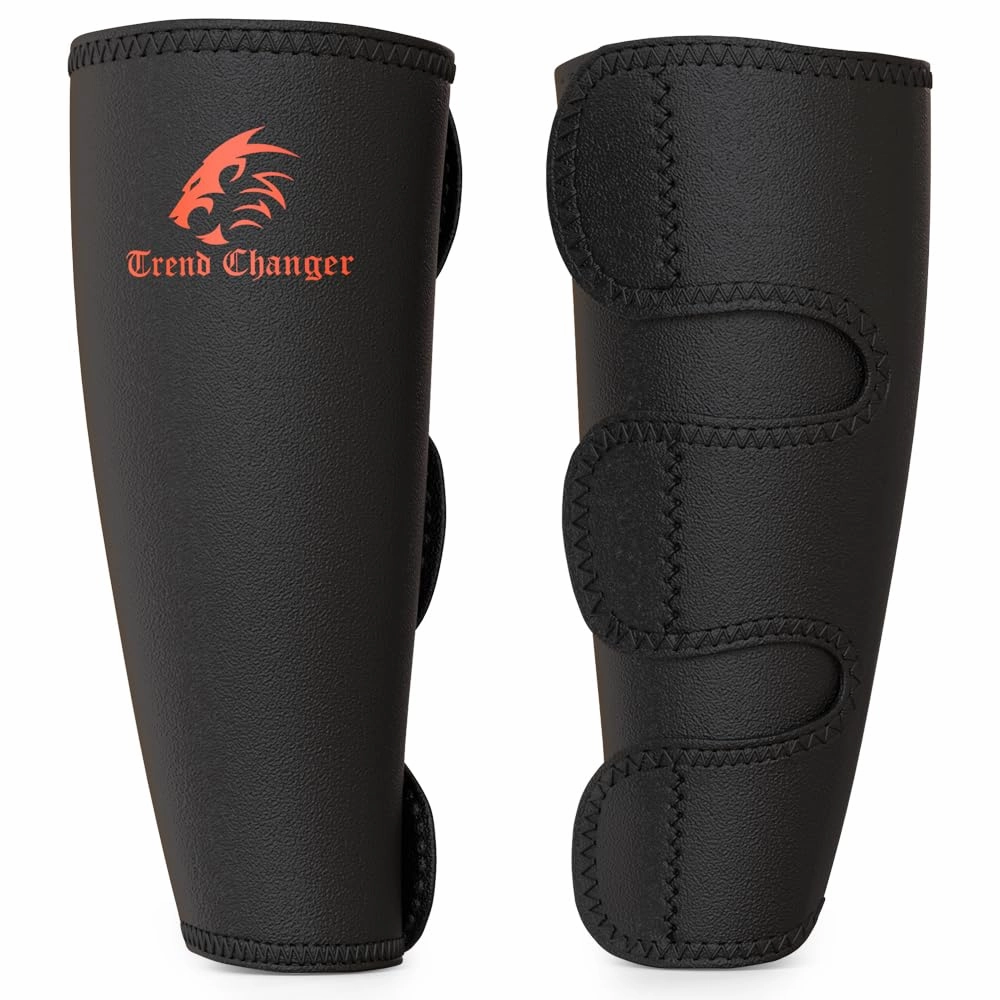 Weightlifting Shin Guards/Calf Support Brace 5mm-7mm Thick Neoprene for EasyWear-Deadlift Shin Guards,Box Jump,Crossfit Adjustable Shin Splint Compression Calf Wrap for Men Women (Pair)