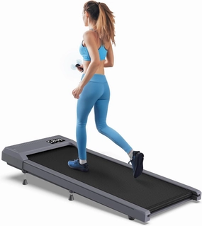 WELLFIT 10% Incline Treadmills for Home, Under Desk Walking Pad 360 lbs Weight Capacity, Foldable Treadmill for Small Space Apartment, Portable Easy to Move Upright Place, Long Stride, Space Saver