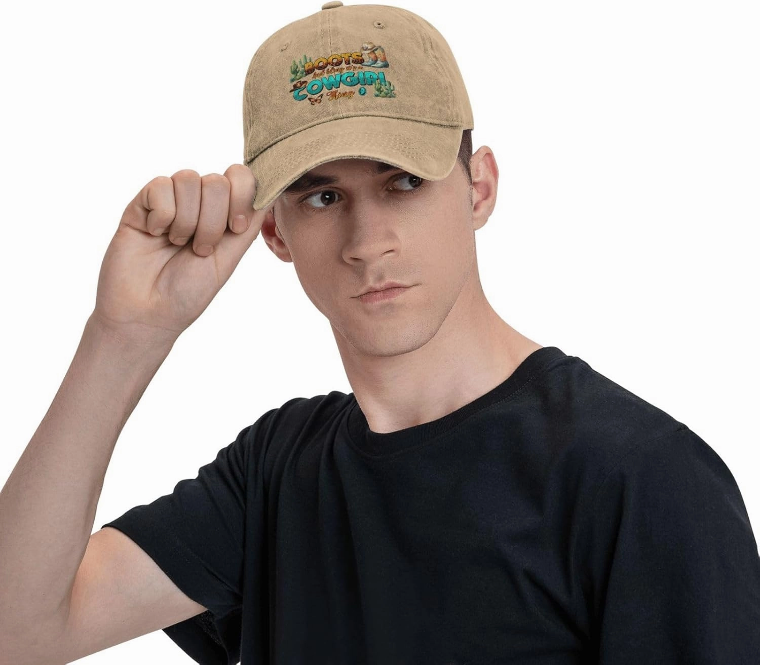 Western Cowgirl Just Wanna Have Fun Baseball Cap Golf Hat Dad Hat Vintage Cotton Washed Baseball Caps for Women Man