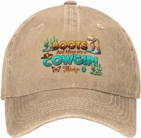 Western Cowgirl Just Wanna Have Fun Baseball Cap Golf Hat Dad Hat Vintage Cotton Washed Baseball Caps for Women Man