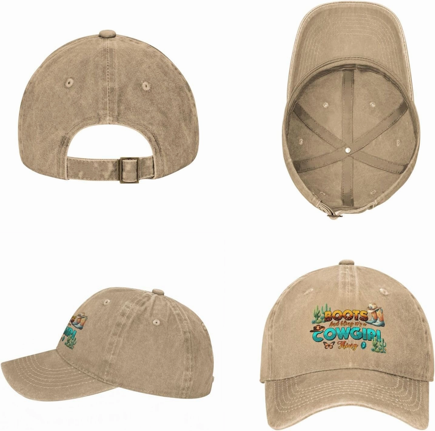 Western Cowgirl Just Wanna Have Fun Baseball Cap Golf Hat Dad Hat Vintage Cotton Washed Baseball Caps for Women Man
