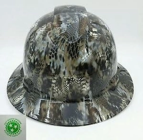 Wet Works Imaging Customized Pyramex Full Brim Kryptek Camo Hard Hat with Ratcheting Suspension
