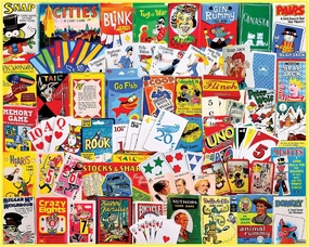 White Mountain Card Games Puzzle 1000 Piece Collage Jigsaw Puzzles for Adults