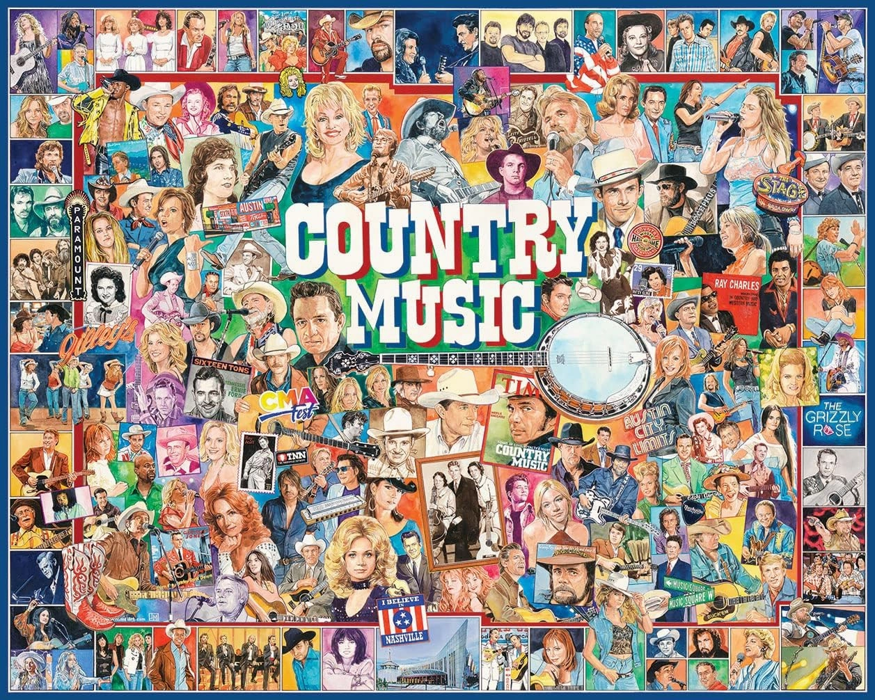 White Mountain Puzzles Country Music, 1000 Piece Jigsaw Puzzle