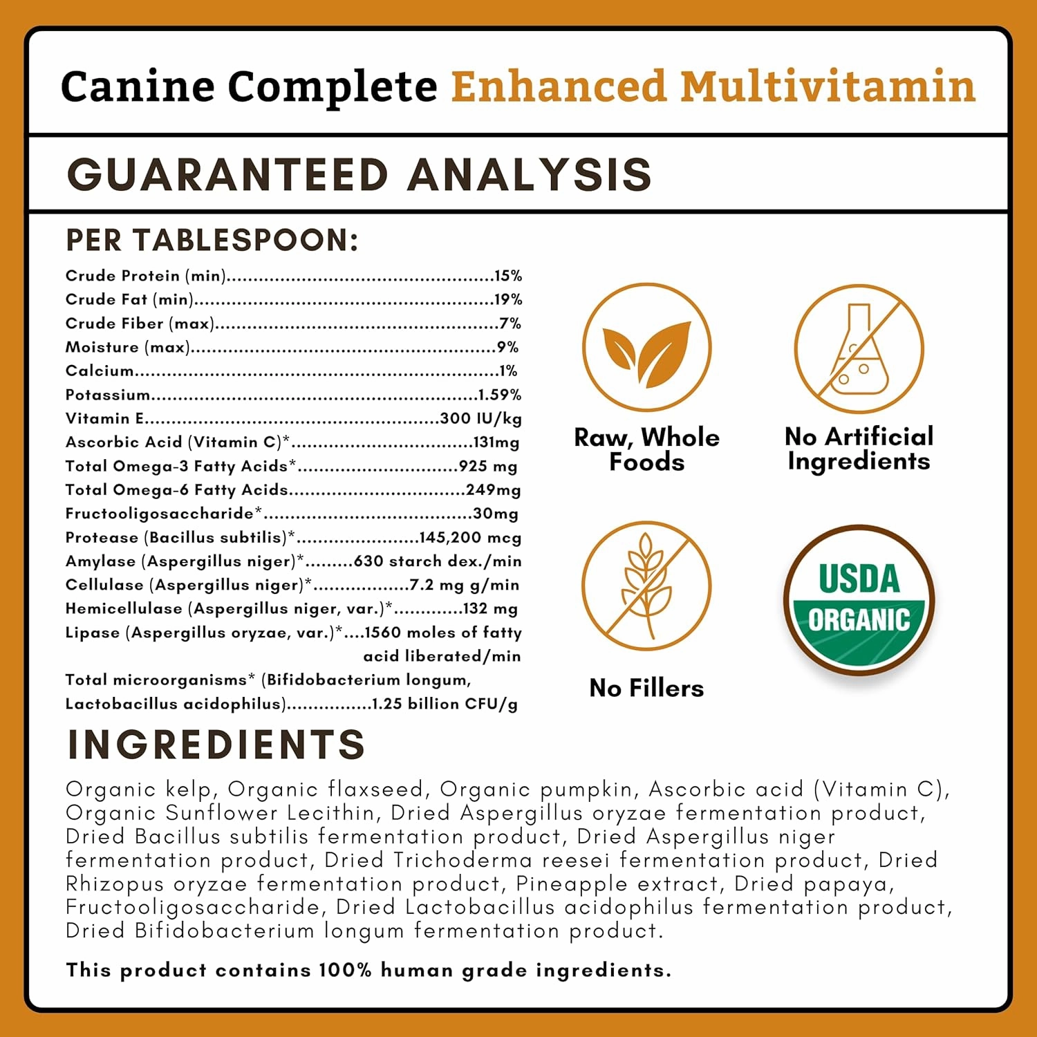Wholistic Canine Complete with Organic Pumpkin for Dogs - 2 Lb - Dog Vitamins and Supplements with Pumpkin Powder for Digestion, Skin & Coat Health - Multivitamin for Dogs with Probiotics & Fiber