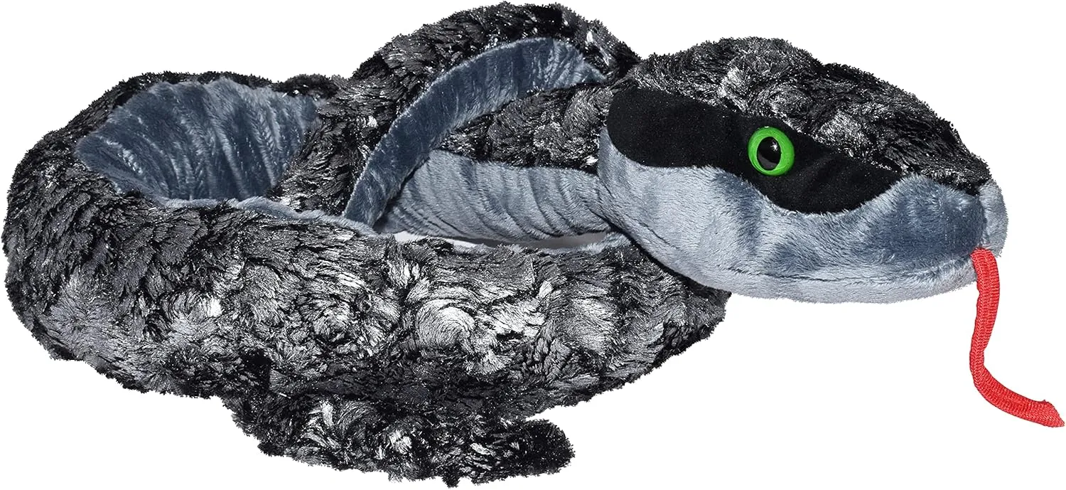 Wild Republic Metal Heads Snake Plush, Snake Stuffed Animal, Plush Toy, Kids Gifts, Pet Snake, Silver, 54 Inches