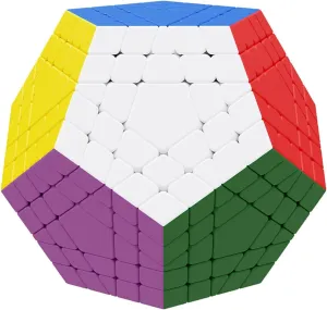 Willking Gigaminx stickerless 12 Sided Cube Megaminx 5x5 Layer Speed Cube Gigaminx 5x5 Puzzle Cube