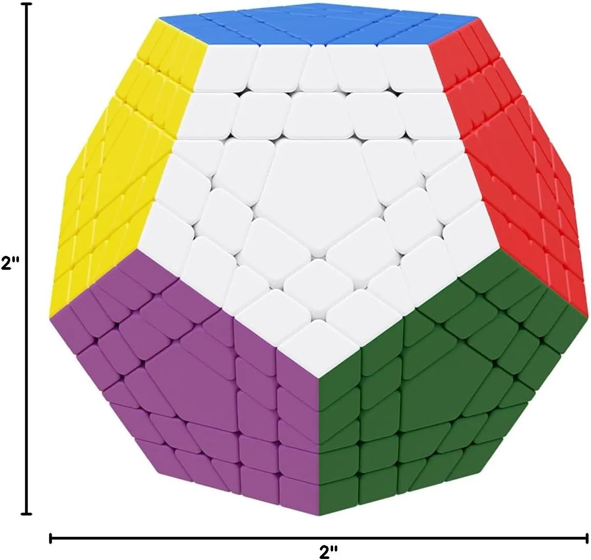Willking Gigaminx stickerless 12 Sided Cube Megaminx 5x5 Layer Speed Cube Gigaminx 5x5 Puzzle Cube