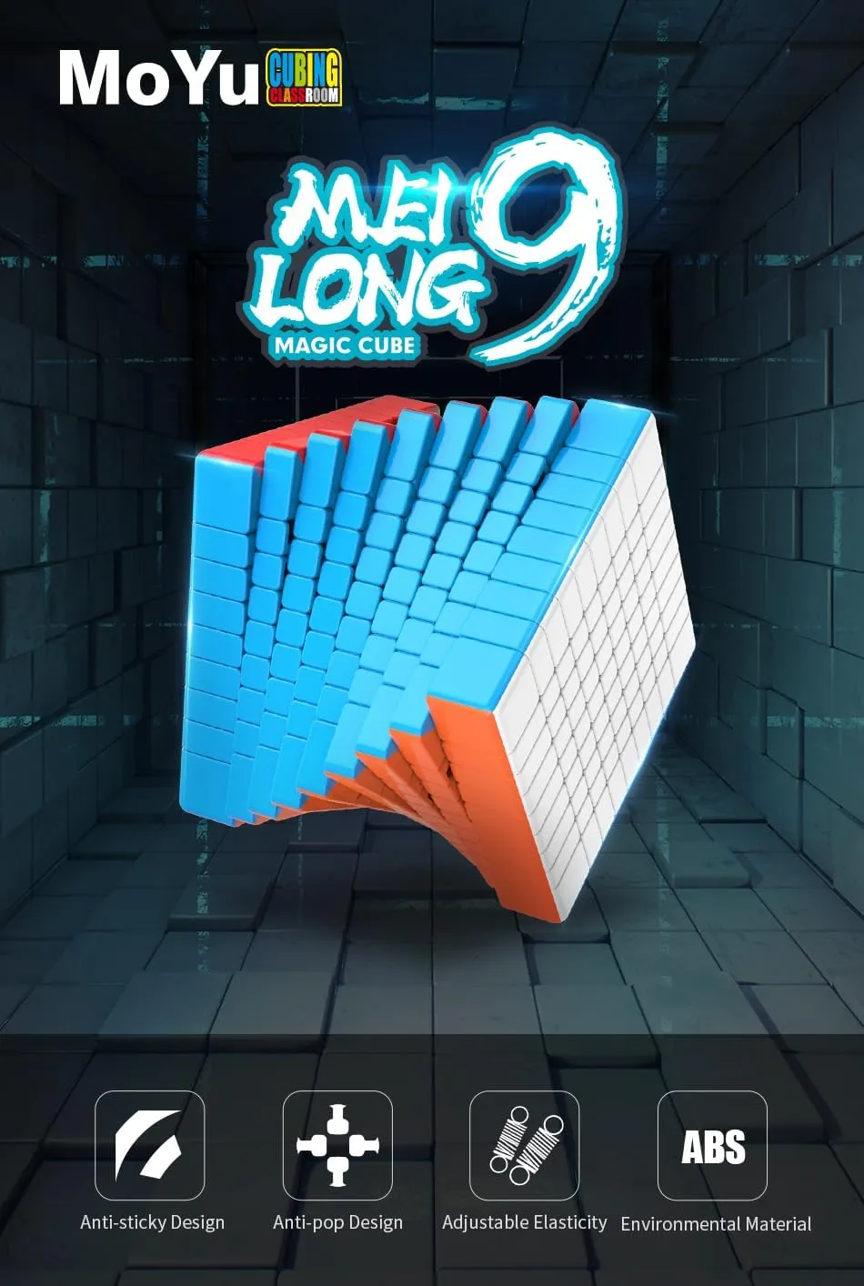 Willking Moyu Meilong 9X9 Magic Cube stickerless Meilong Speed Cube 9x9 Puzzle Cubes 9x9x9 MF9