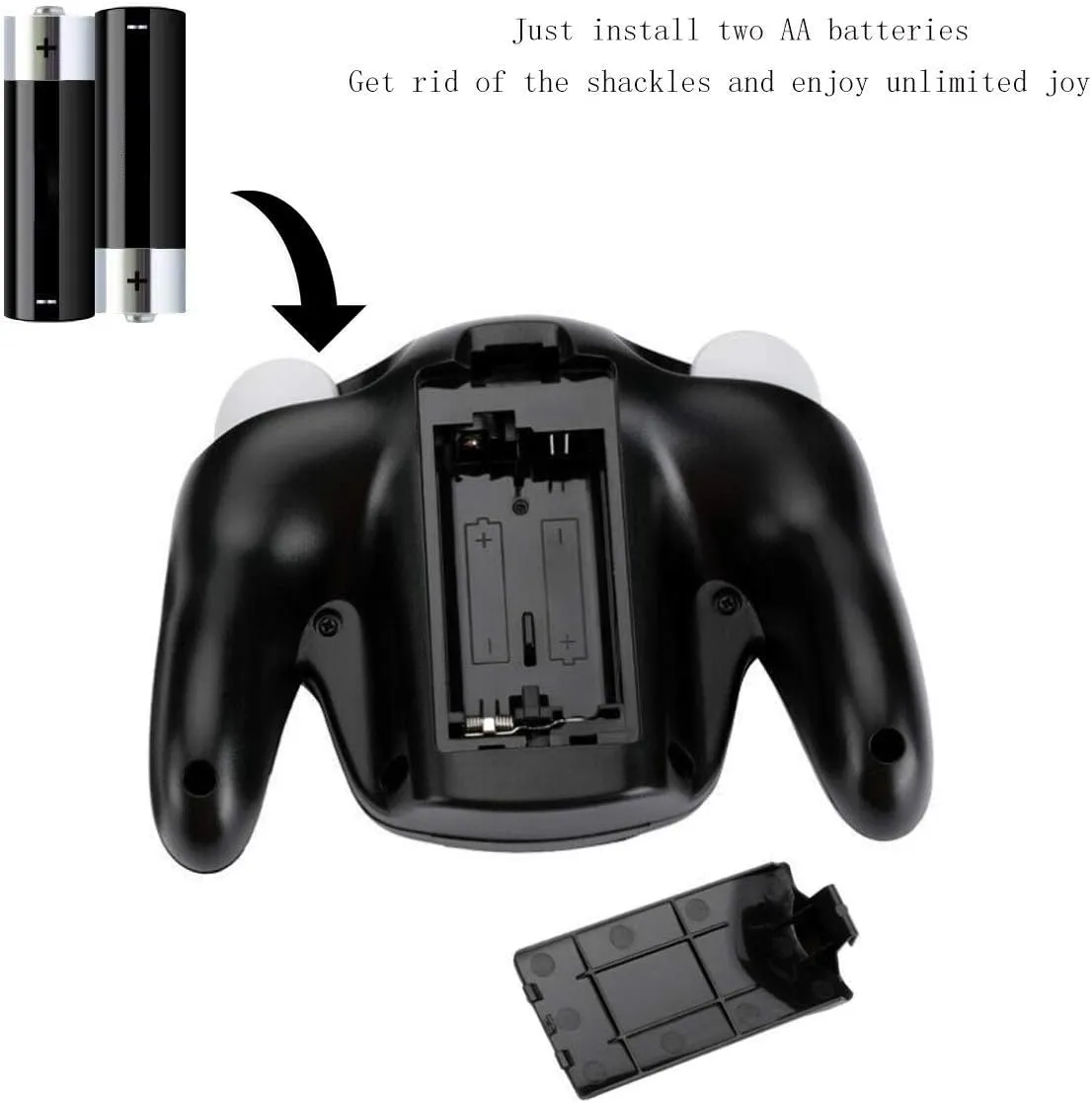 Wireless Game Cube Controller, 2 Pieces 2.4G Wireless Classic Gamepad with Receiver Adapter for Wii Game Cube NGC GC (Black and White)