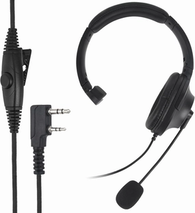 WODASEN UV-5R Single Side Noise Cancelling Radio Headset Overhead Cancellation Headphone with Boom Mic for Baofeng BF-F8HP BF-888S AR-152 UV-82HP Archsell AR-5 Kenwood Retevis RT21 RT27 Walkie Talkie