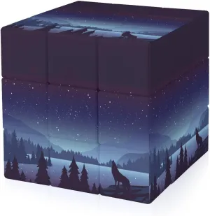 Wolf in Mountains Landscape Funny 3x3x3 Cube Smooth Lightweight Puzzle for Adult Graphic Printing Travel