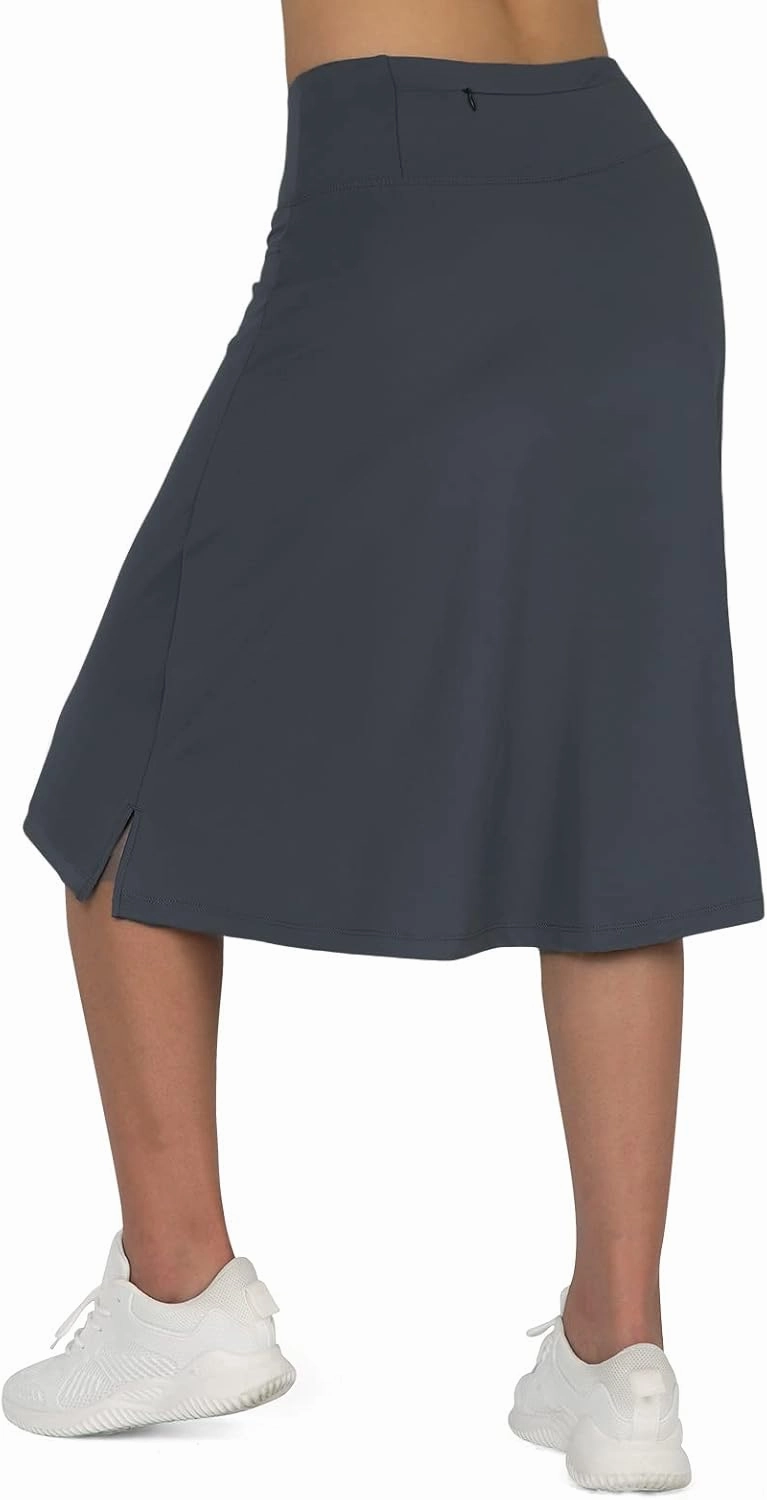 Women's Midi Length Skorts Skirts with 3 Pockets Modest Skirts Women's 24" Knee Length Skort
