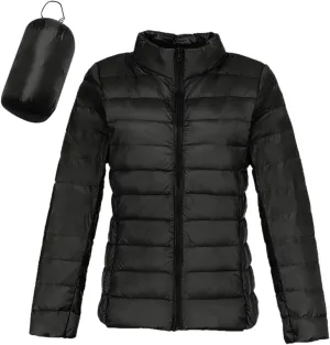 Womens Lightweight Puffer Jacket 2023 Winter Fashion Packable Short Duck Down Jackets Slim Fit Zipper Down Coat with Hood