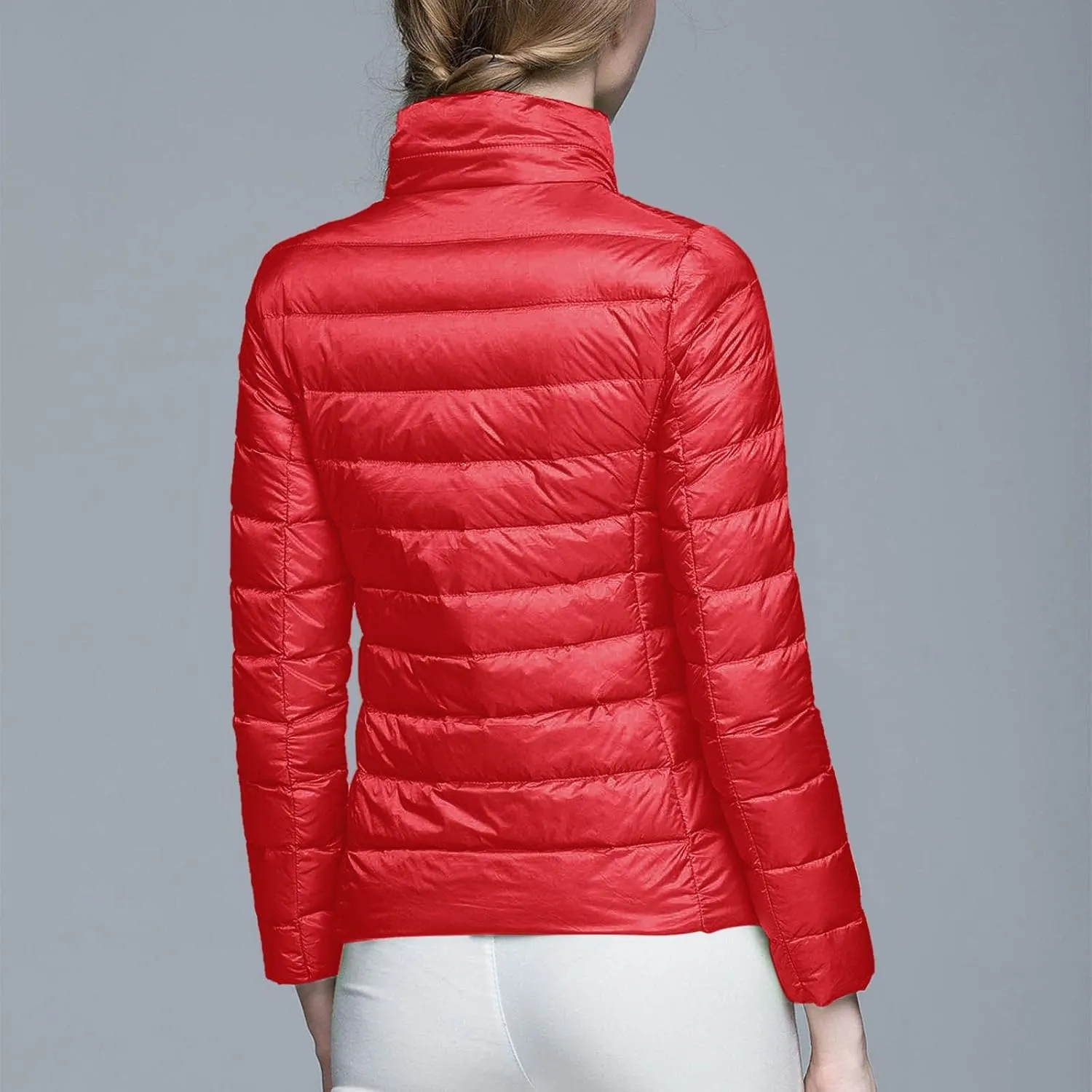 Womens Puffer Jacket 2025 Winter Warm Packable Down Jacket Lightweight Slim Fit Hooded Jacket Short Duck Down Coat