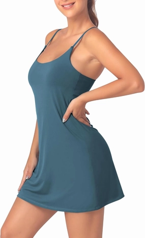 Womens Tennis Dress with Built-in Bra & Shorts Athletic Dress Workout Dress Exercise Dress with Pockets Golf Dress