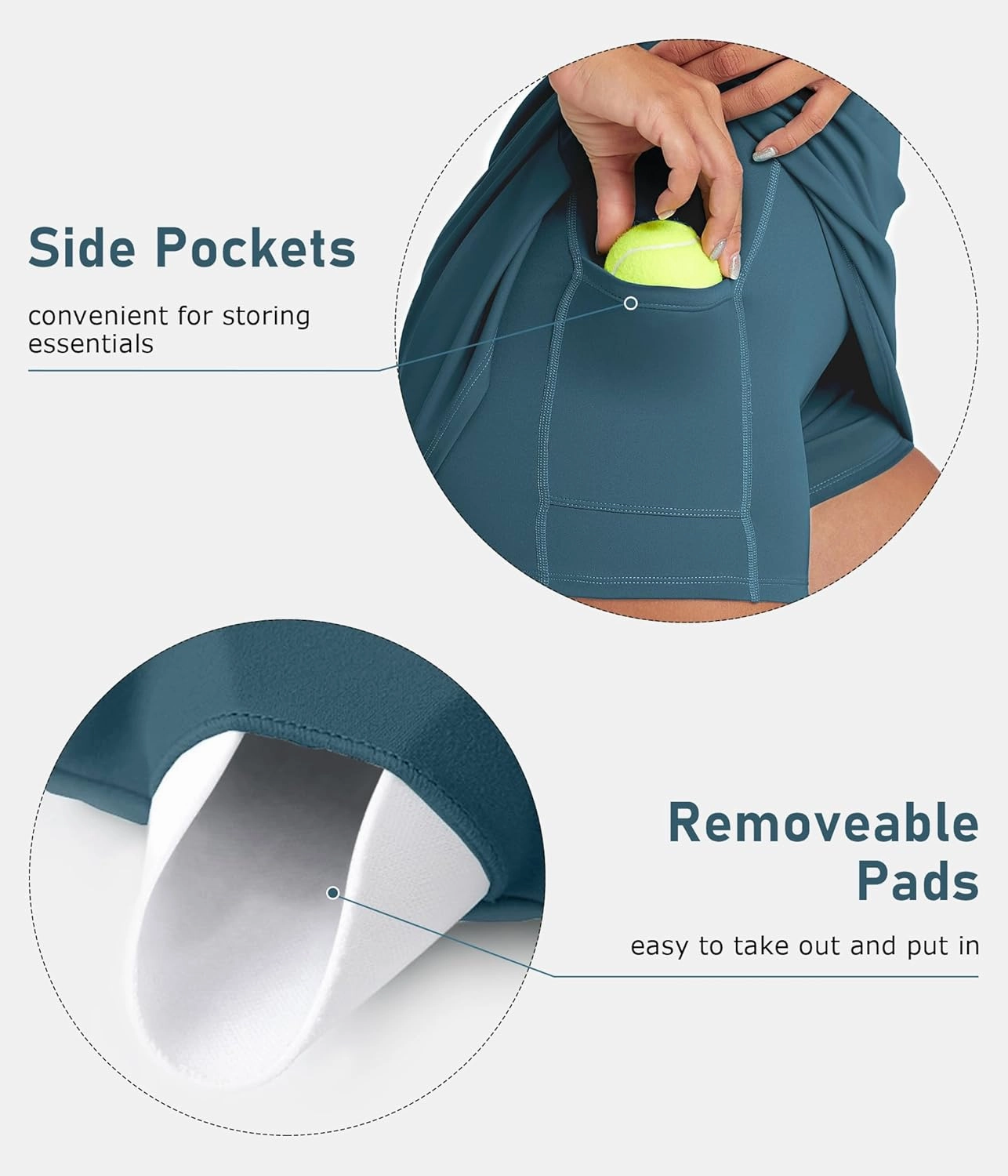Womens Tennis Dress with Built-in Bra & Shorts Athletic Dress Workout Dress Exercise Dress with Pockets Golf Dress