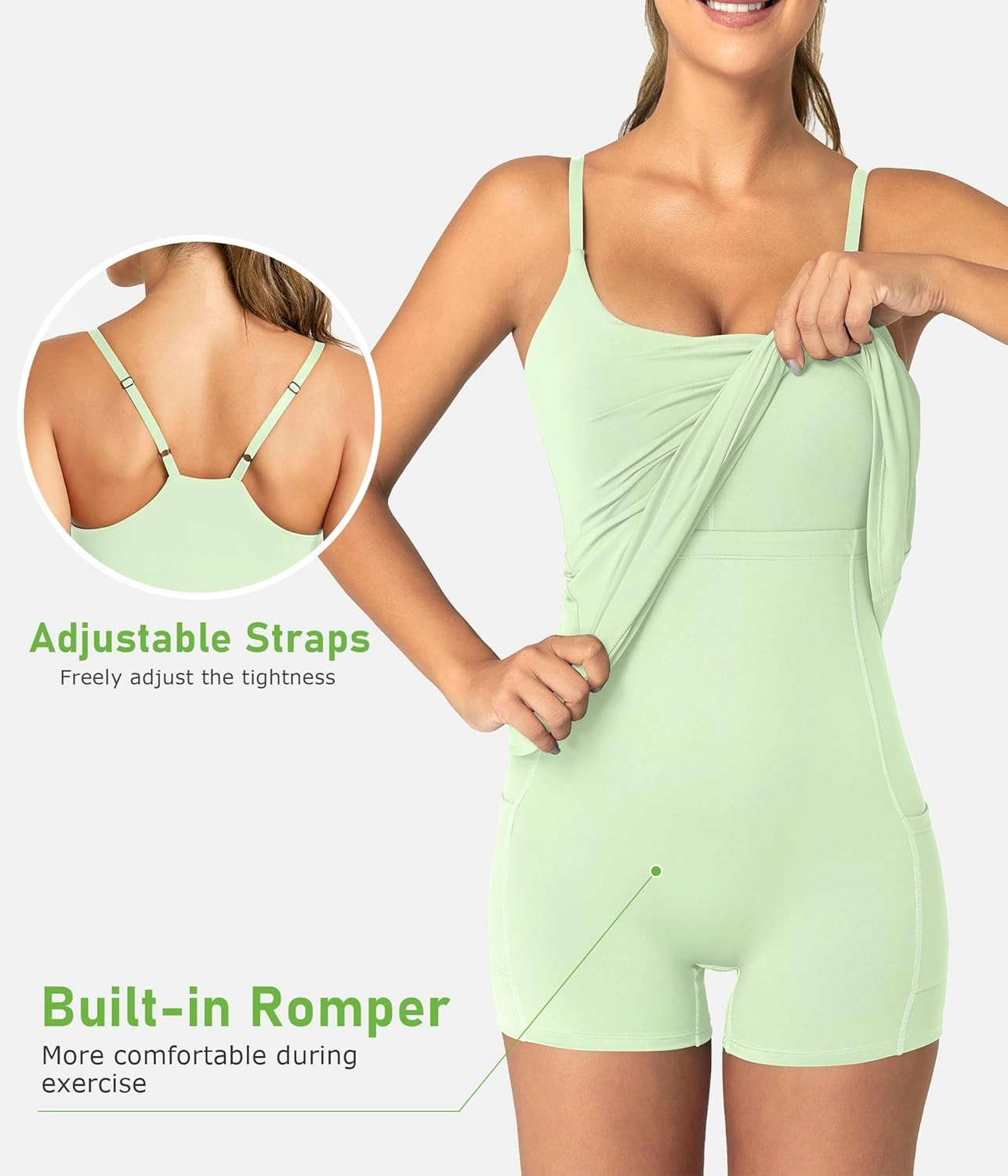 Womens Tennis Dress with Built-in Bra & Shorts Athletic Dress Workout Dress Exercise Dress with Pockets Golf Dress