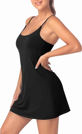 Womens Tennis Dress with Built-in Bra & Shorts Athletic Dress Workout Dress Exercise Dress with Pockets Golf Dress