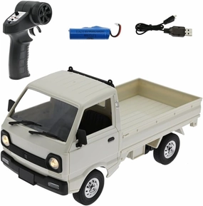 WPL D12 1/16 Mini RC Truck, 2.4G 4CH Off-Road Electric Remote Control Car, High Speed Climbing Truck Model for Adult (1 Battery)