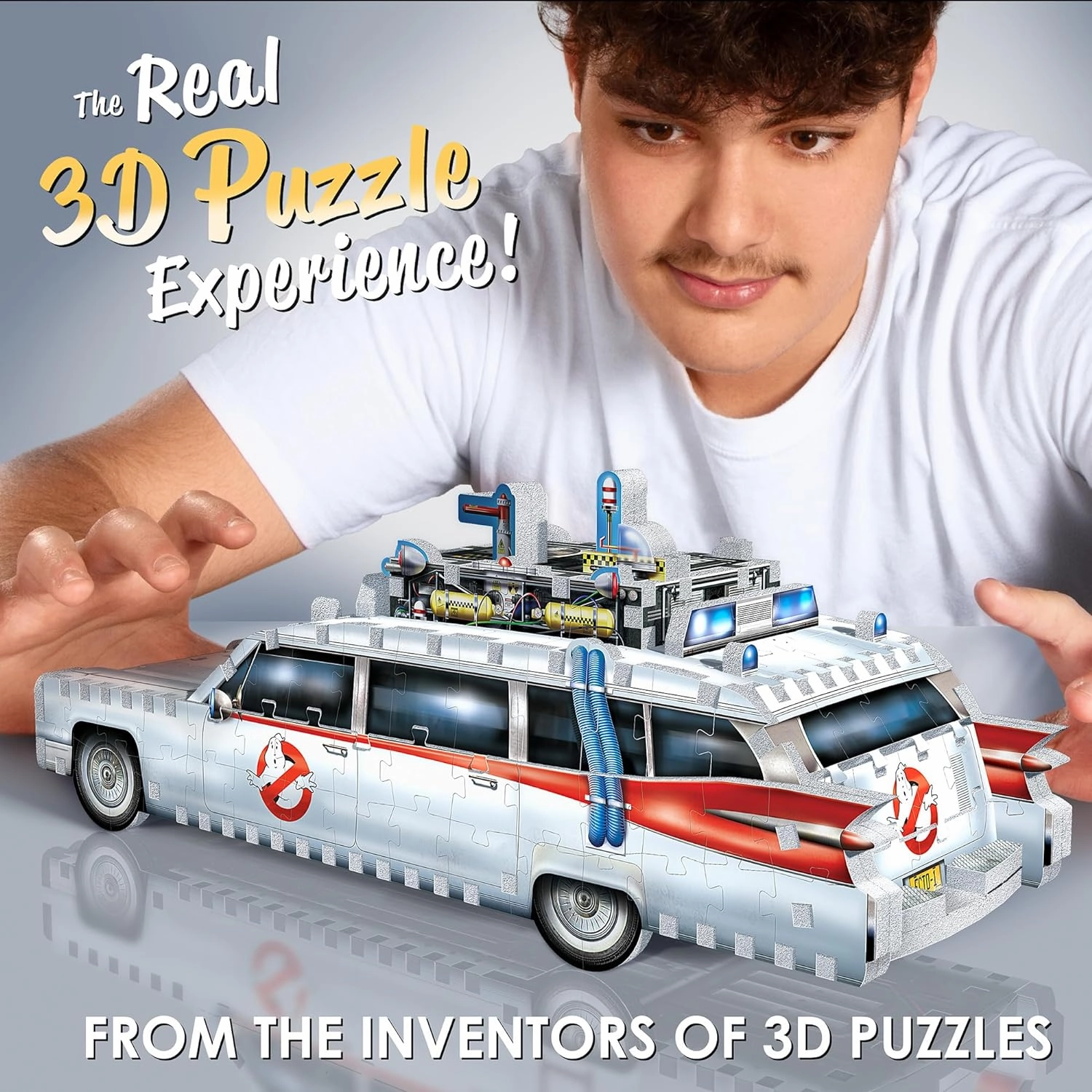 Wrebbit3D Ghostbusters 3D Puzzle Model of Ecto 1 | AKA Ectomobile | A Supernatural Adventure of 280 Pieces for Ghost Chasers and Paranormal Activity Lovers