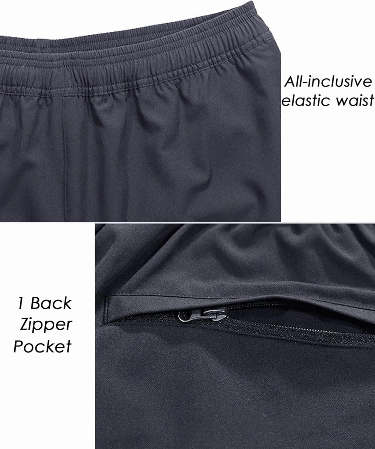 XinYangNi Men's 10" Athletic Shorts Lightweight Outdoor Quick Dry Basketball Running Workout Hiking Tennis Shorts Zip Pockets