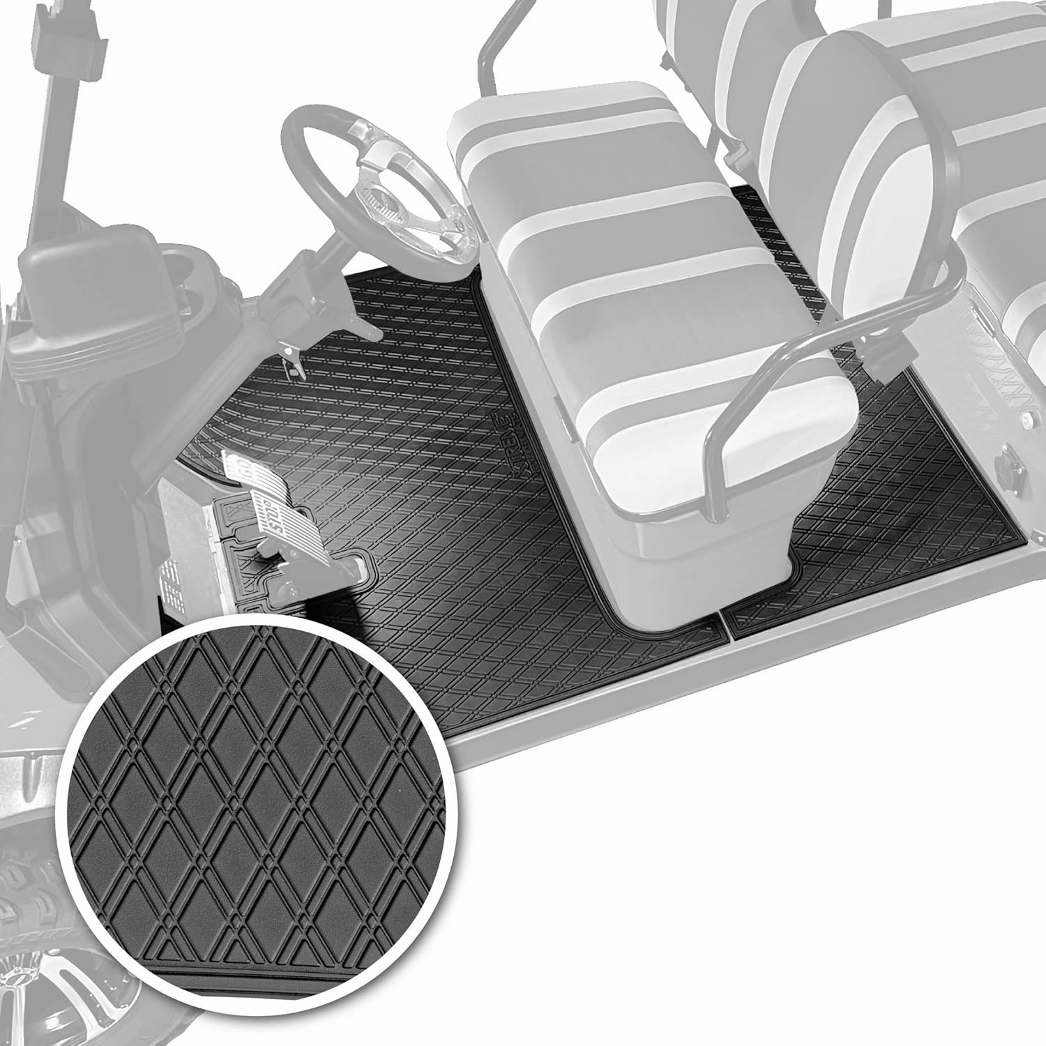 Xtreme Mats ICON Compatible, Full Coverage Golf Cart Floor Liner - Compatible with ICON and Advanced EV (Gen1) Golf Carts - Choose Your Color/Style