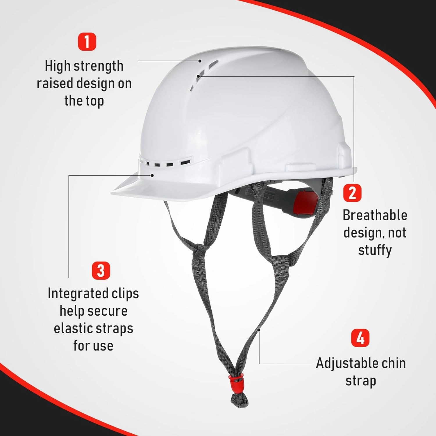 Xuhal 12 Pieces 4 Point Suspension Hard Hat Bulk Safety Helmets with Vents and Cotton Brow Pad ABS Construction Hardhats for Safety Adjustable Ratchet Hard Hats for Work Head Protection