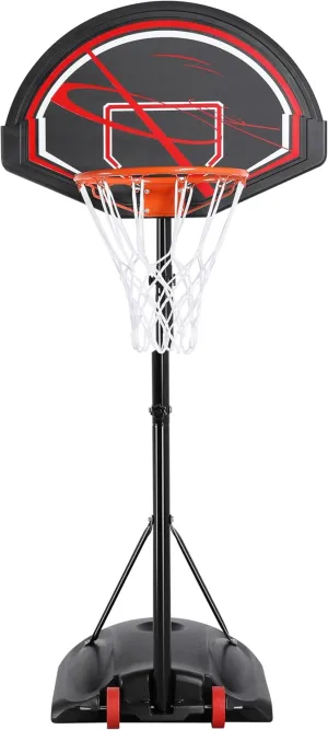 Yaheetech Kids Basketball Hoop Basketball Goals Outdoor Basket Ball Hoop for Kids 7-9ft Height Adjustable Basketball Court with 32'' Backboard for Youth