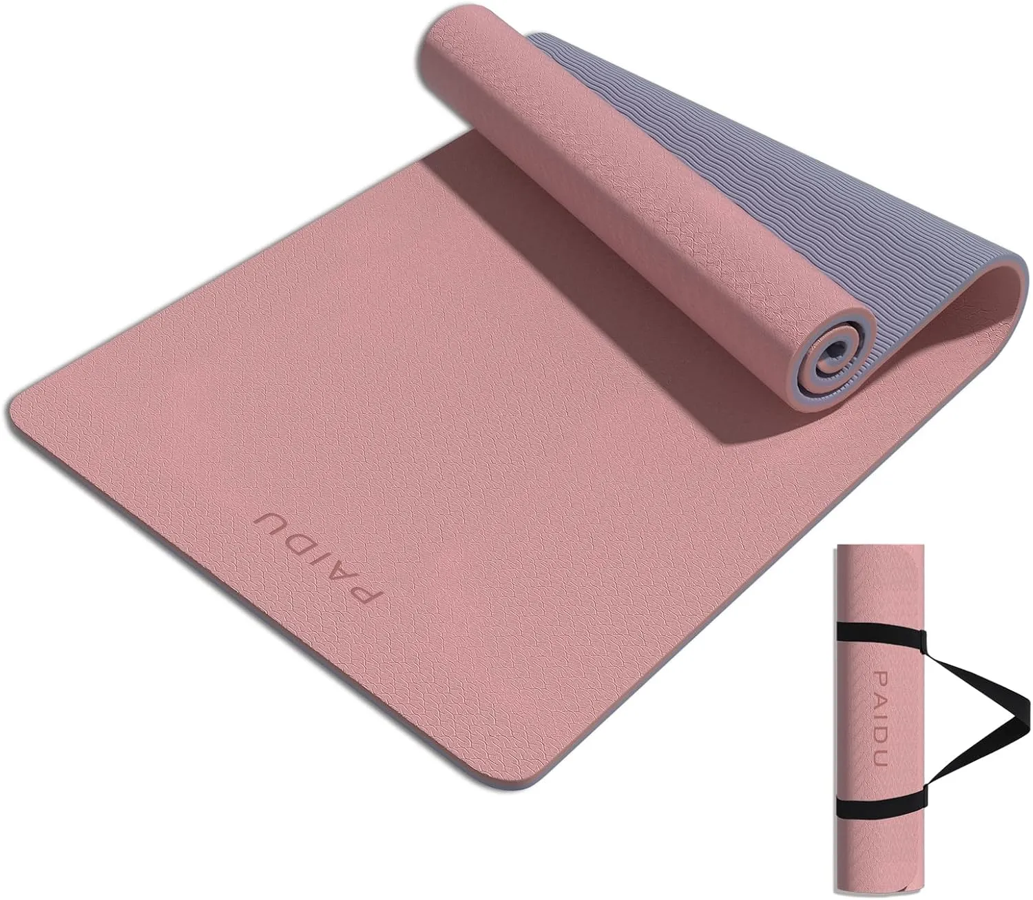 Yoga Mat 8mm Super Thick TPE Fitness Exercise Mat, Non-Slip, Odorless and Tear Resistant, Unisex, With Strap, Suitable for Yoga, Pilates, Meditation, Home Floor Exercise