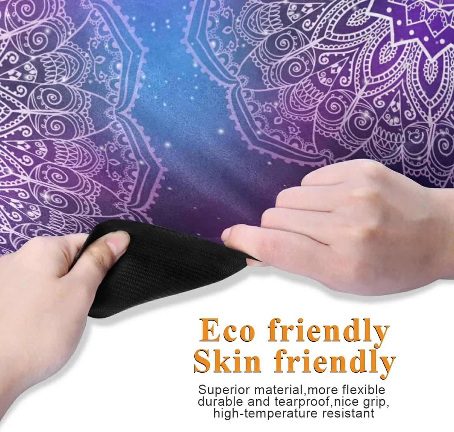 Yoga Mat Non Slip Rubber Fitness Safe Exercise Mat with Bag Durable Folding Workout Mat for Pilates and Floor Exercises