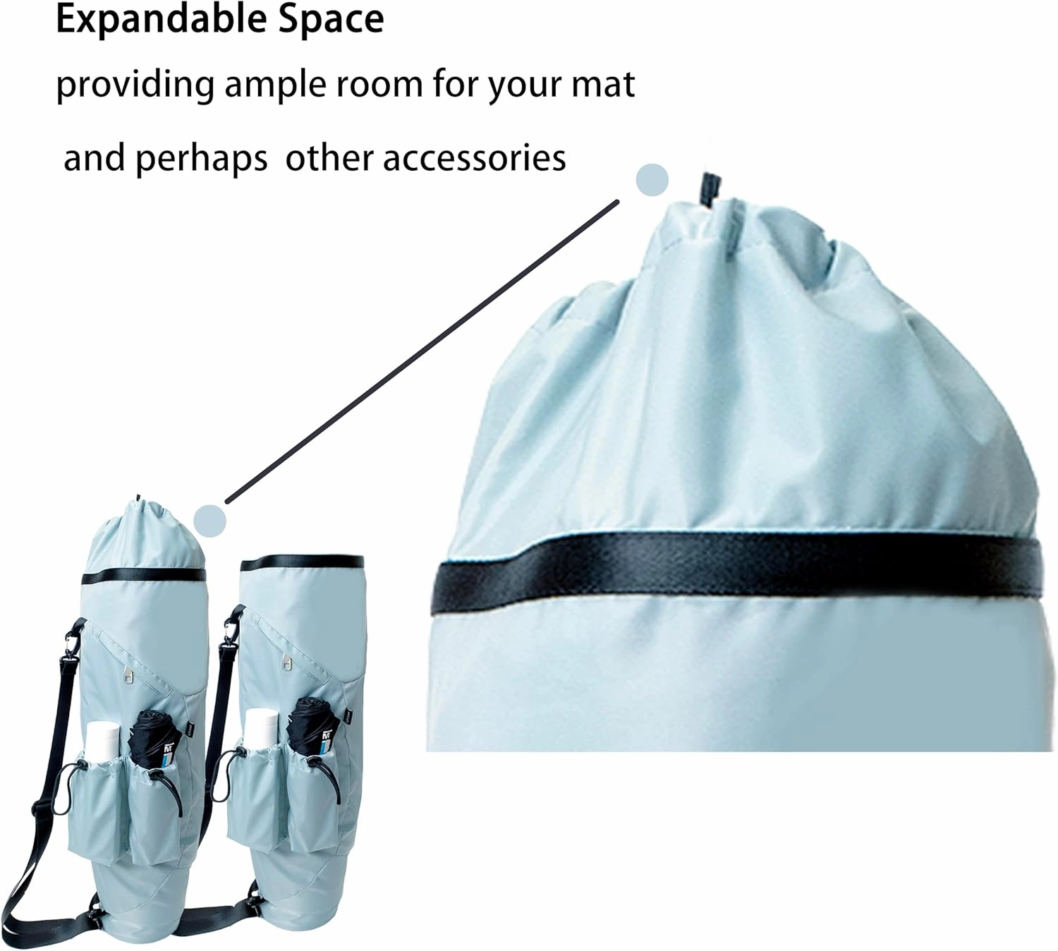 Yoga Mat Bag, with Water Bottle Pocket and Big Wet Pocket & Yoga strap & Large Capacity, Stylish & Functional Fitness Mat And Essential items for Women & Men