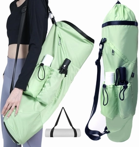 Yoga Mat Bag, with Water Bottle Pocket and Big Wet Pocket & Yoga strap & Large Capacity, Stylish & Functional Fitness Mat And Essential items for Women & Men