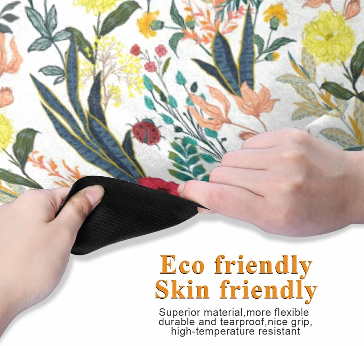 Yoga Mat Non Slip Rubber Fitness Safe Exercise Mat with Bag Durable Folding Workout Mat for Pilates and Floor Exercises