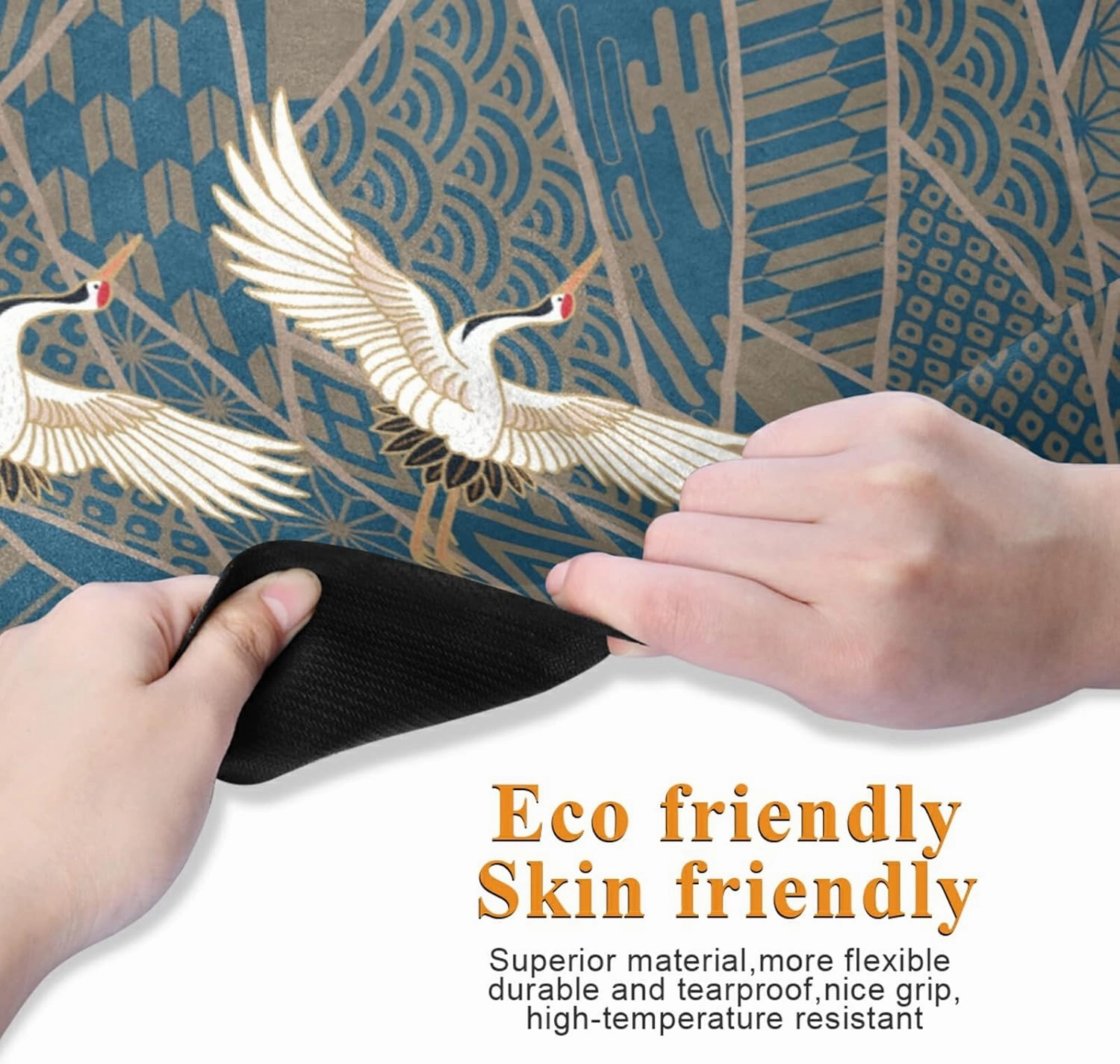 Yoga Mat Non Slip Rubber Fitness Safe Exercise Mat with Bag Durable Folding Workout Mat for Pilates and Floor Exercises
