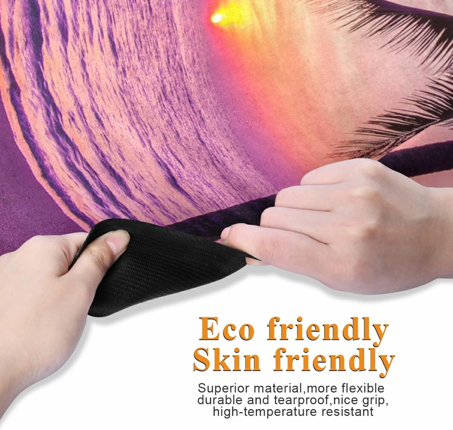 Yoga Mat Non Slip Rubber Fitness Safe Exercise Mat with Bag Durable Folding Workout Mat for Pilates and Floor Exercises