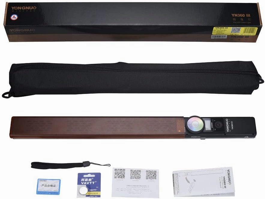 YONGNUO YN360 III YN360III Upgraded LED Video Light, 3200K-5600K Bi-Color Handheld Photography Ice Light, RGB Full Color Touch Pad Adjustable, App Support, 2.4G Remote Control, CRI95 