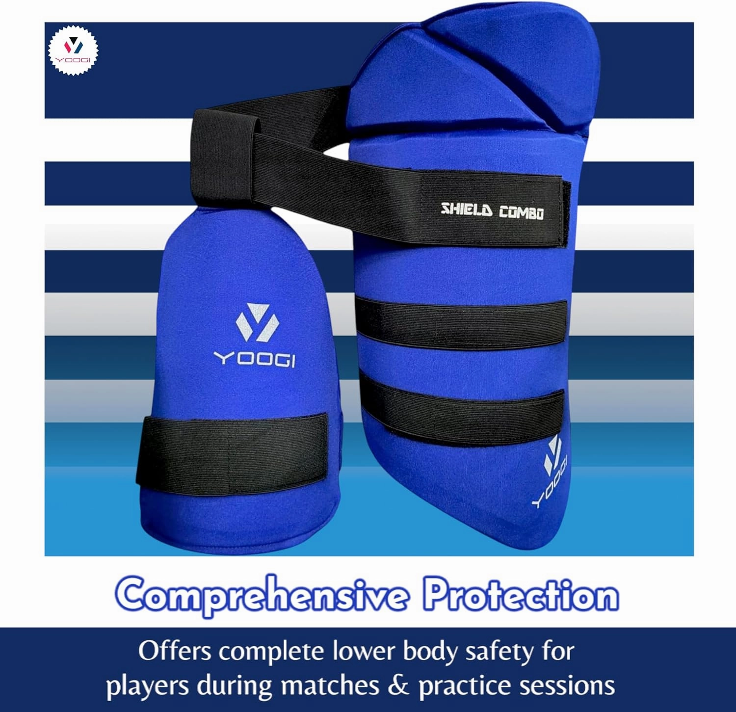 YOOGI Cricket Shield Combo Thigh Guard Lower Body Sefety,Cricket Thigh Pad