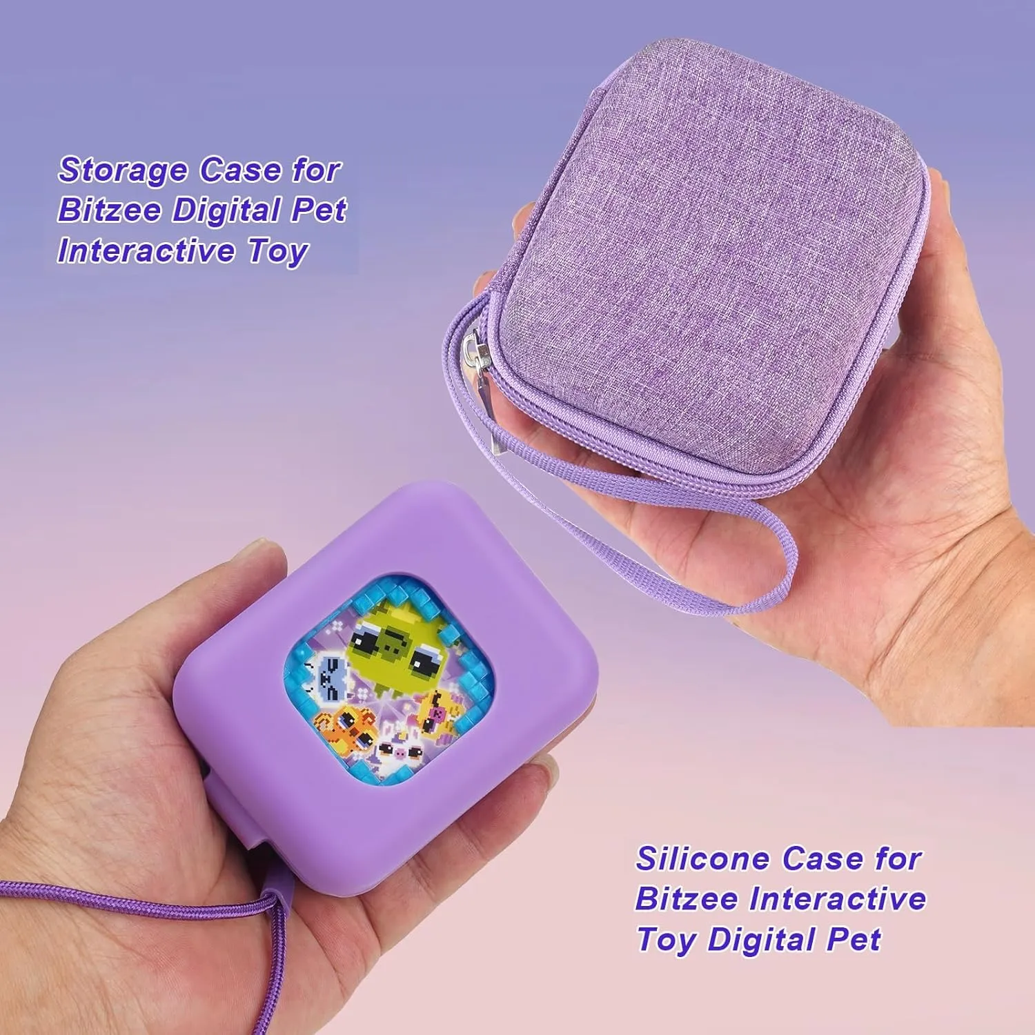 YouKnow Travel Case and Silicone Cover for Bitzee Magicals Interactive Toy Digital Pet and Accessories Protective Case (Purple)