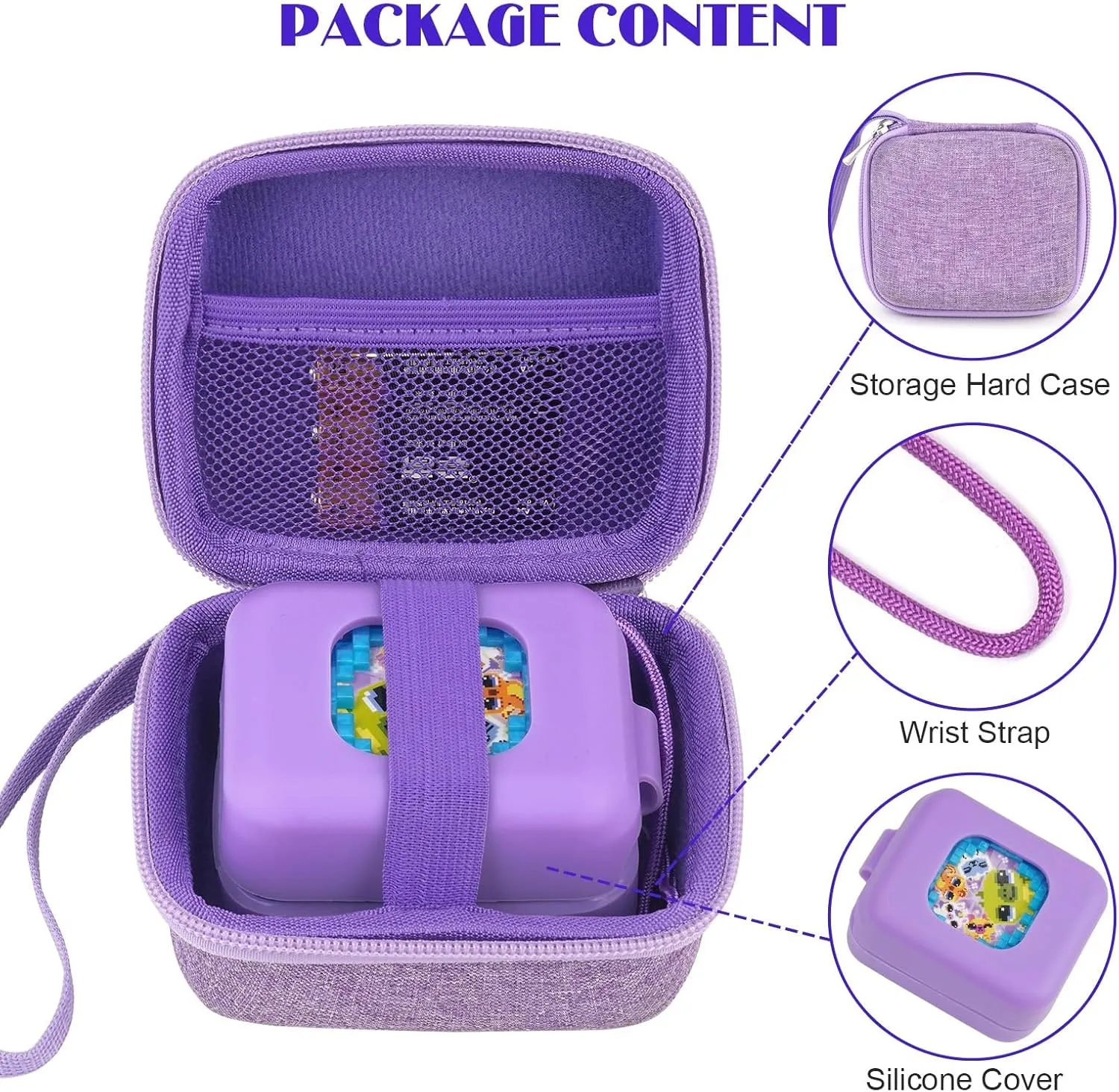 YouKnow Travel Case and Silicone Cover for Bitzee Magicals Interactive Toy Digital Pet and Accessories Protective Case (Purple)