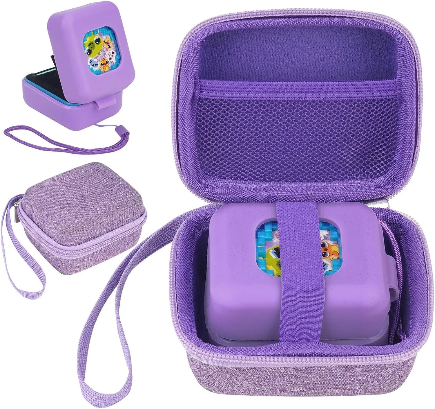 YouKnow Travel Case and Silicone Cover for Bitzee Magicals Interactive Toy Digital Pet and Accessories Protective Case (Purple)