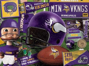 YouTheFan NFL Wooden Retro Series Puzzle, 17.75 x 13.25 Inches, 333 Pieces